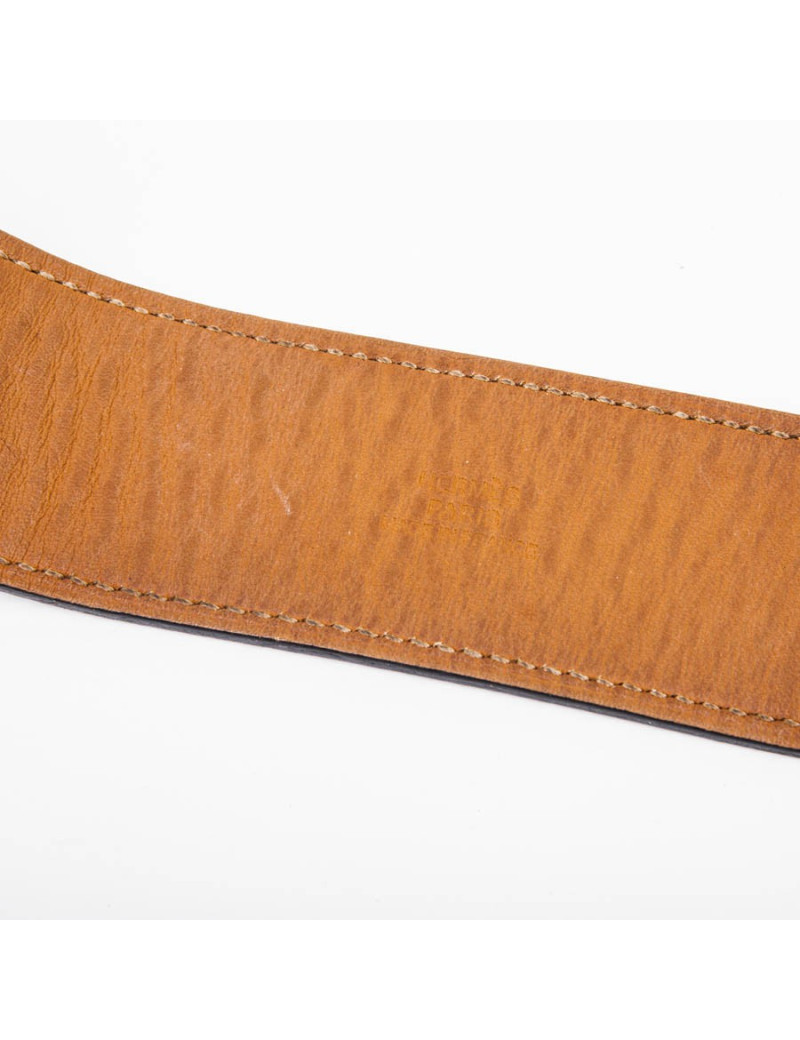 Manchette HERMES kelly dog en cuir noir