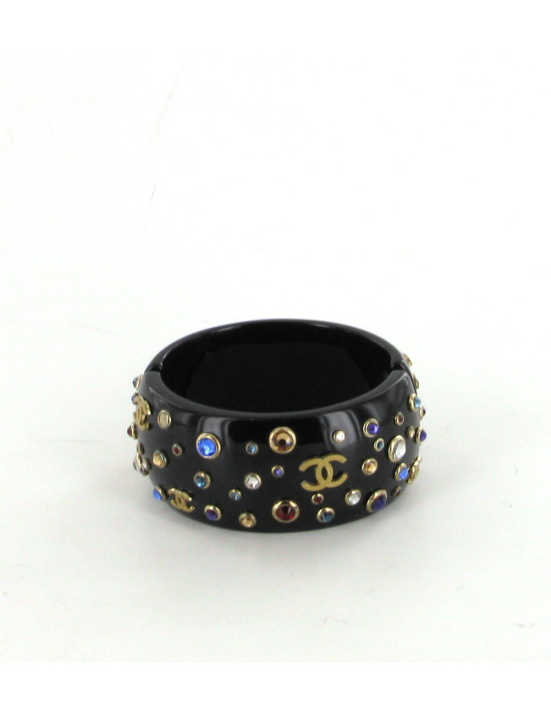 Manchette CHANEL serti de strass et sigle CC