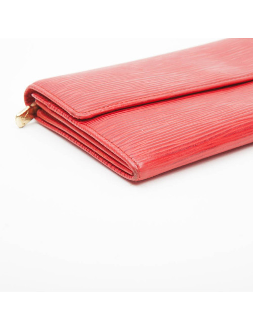 Portefeuille LOUIS VUITTON en cuir épi rouge