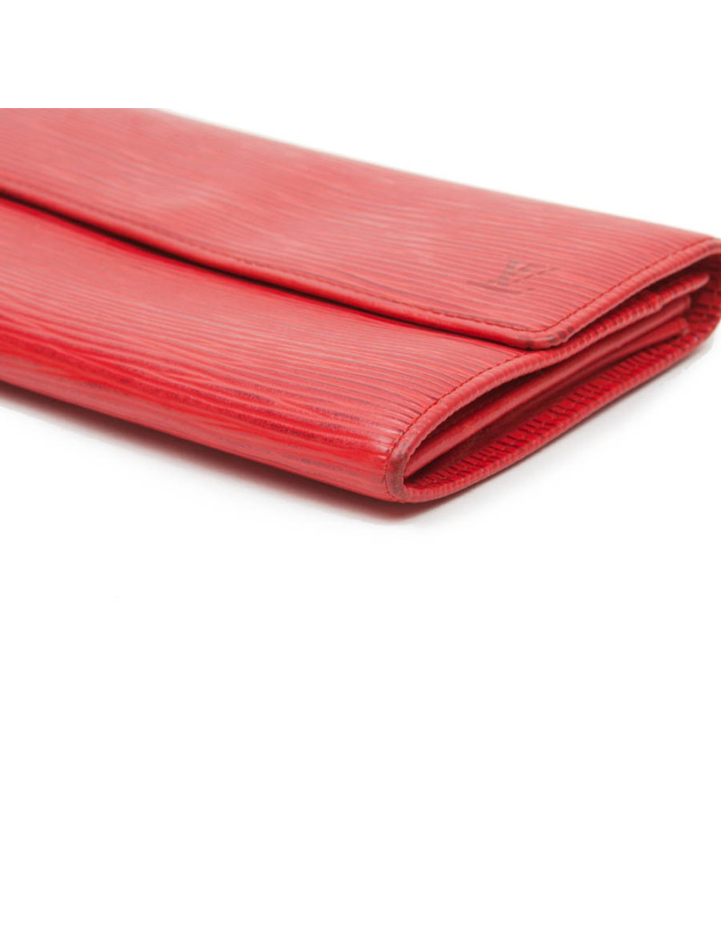 Portefeuille LOUIS VUITTON en cuir épi rouge