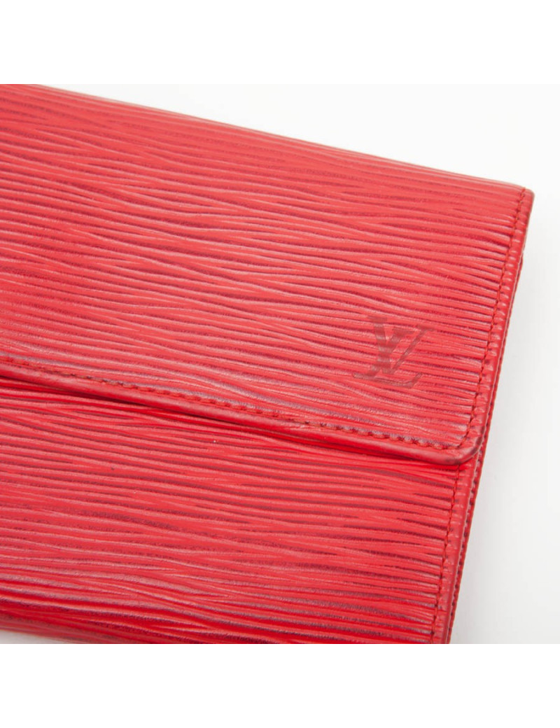 Portefeuille LOUIS VUITTON en cuir épi rouge