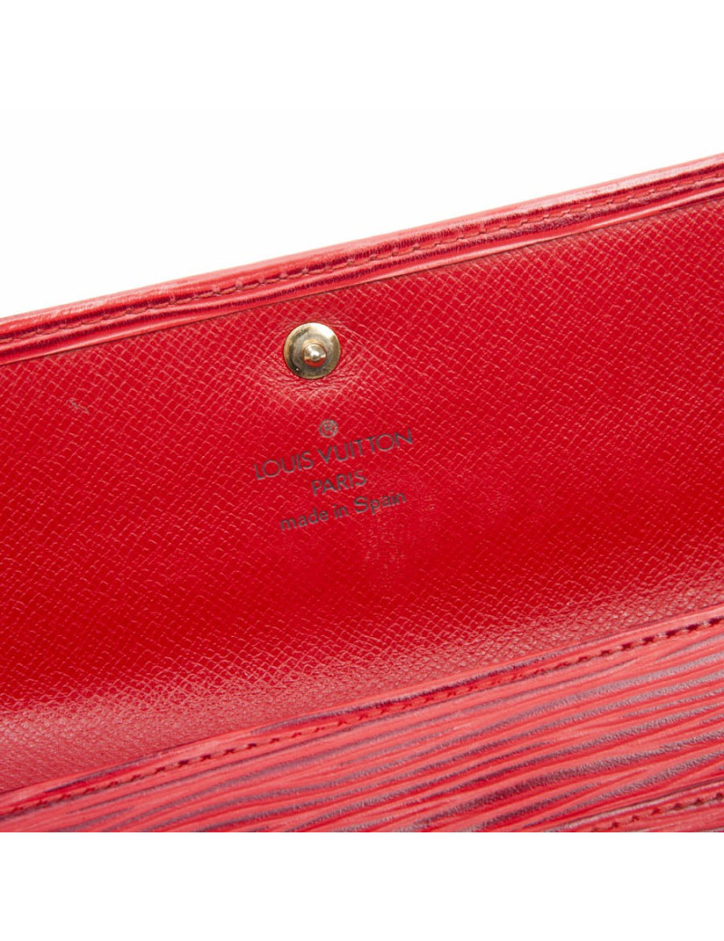 Portefeuille LOUIS VUITTON en cuir épi rouge