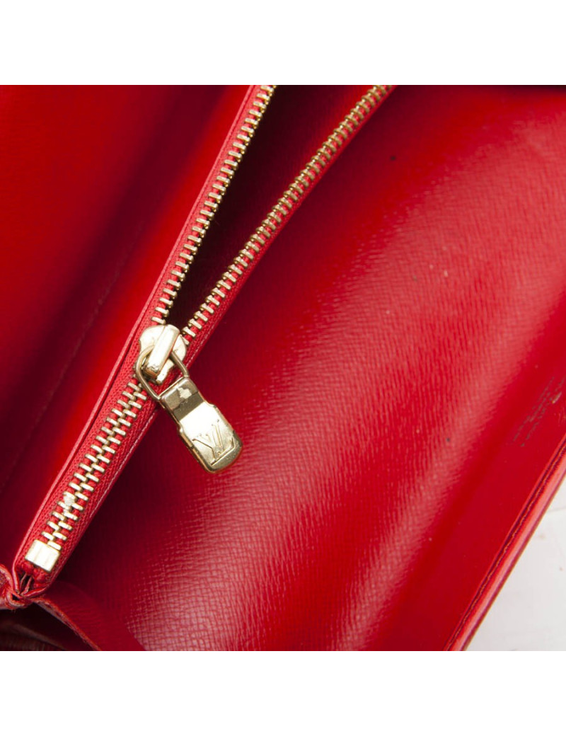 Portefeuille LOUIS VUITTON en cuir épi rouge