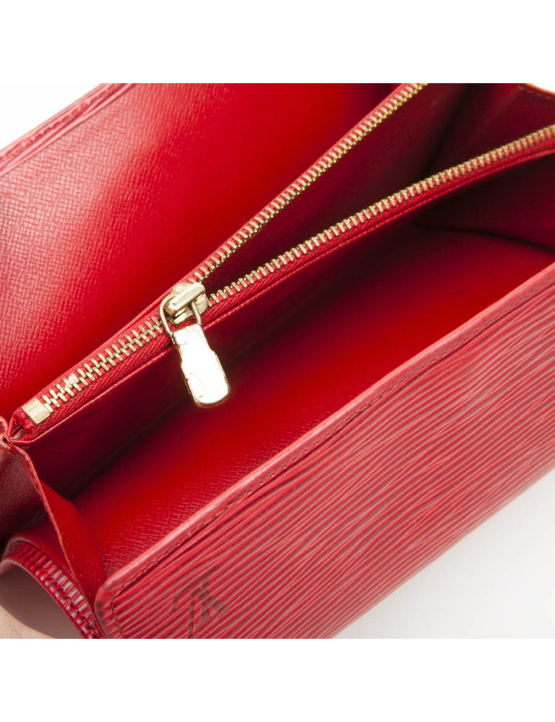 Portefeuille LOUIS VUITTON en cuir épi rouge