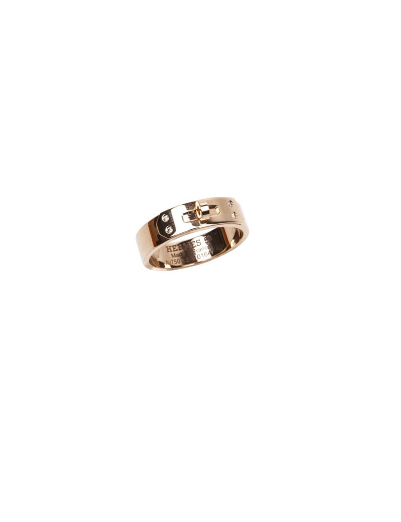 Bague  KELLY  PM or rose t 53 sertie de diamants