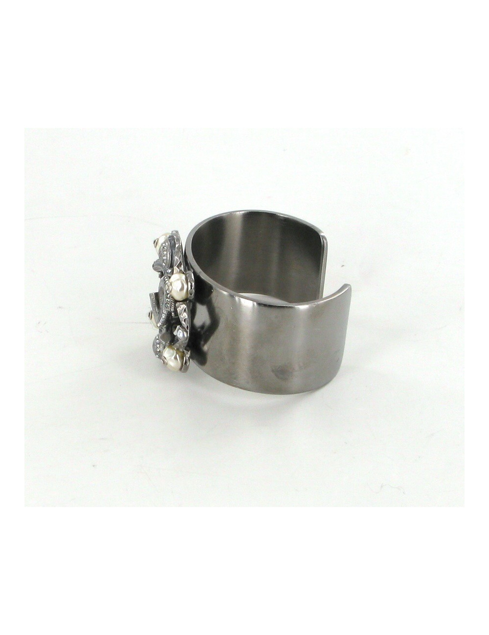 Manchette bijou CHANEL métal argenté