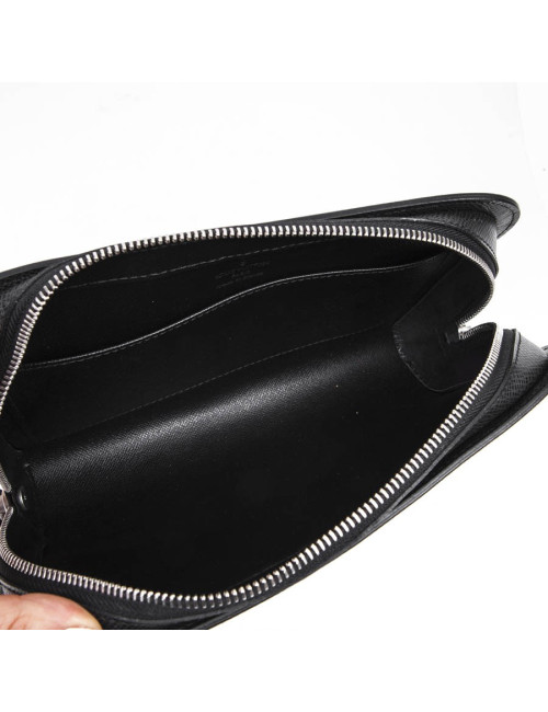 LOUIS VUITTON travel pouch in brown taiga leather