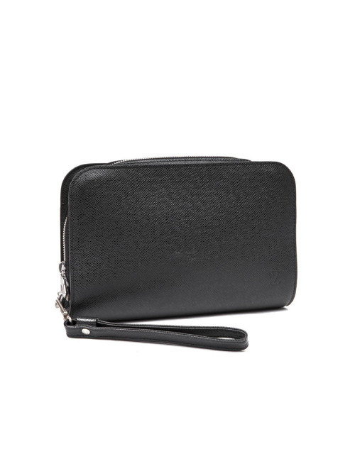 LOUIS VUITTON travel pouch in brown taiga leather