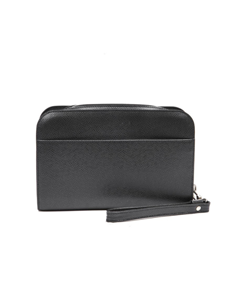 Pochette LOUIS VUITTON de voyage en cuir Taiga brun