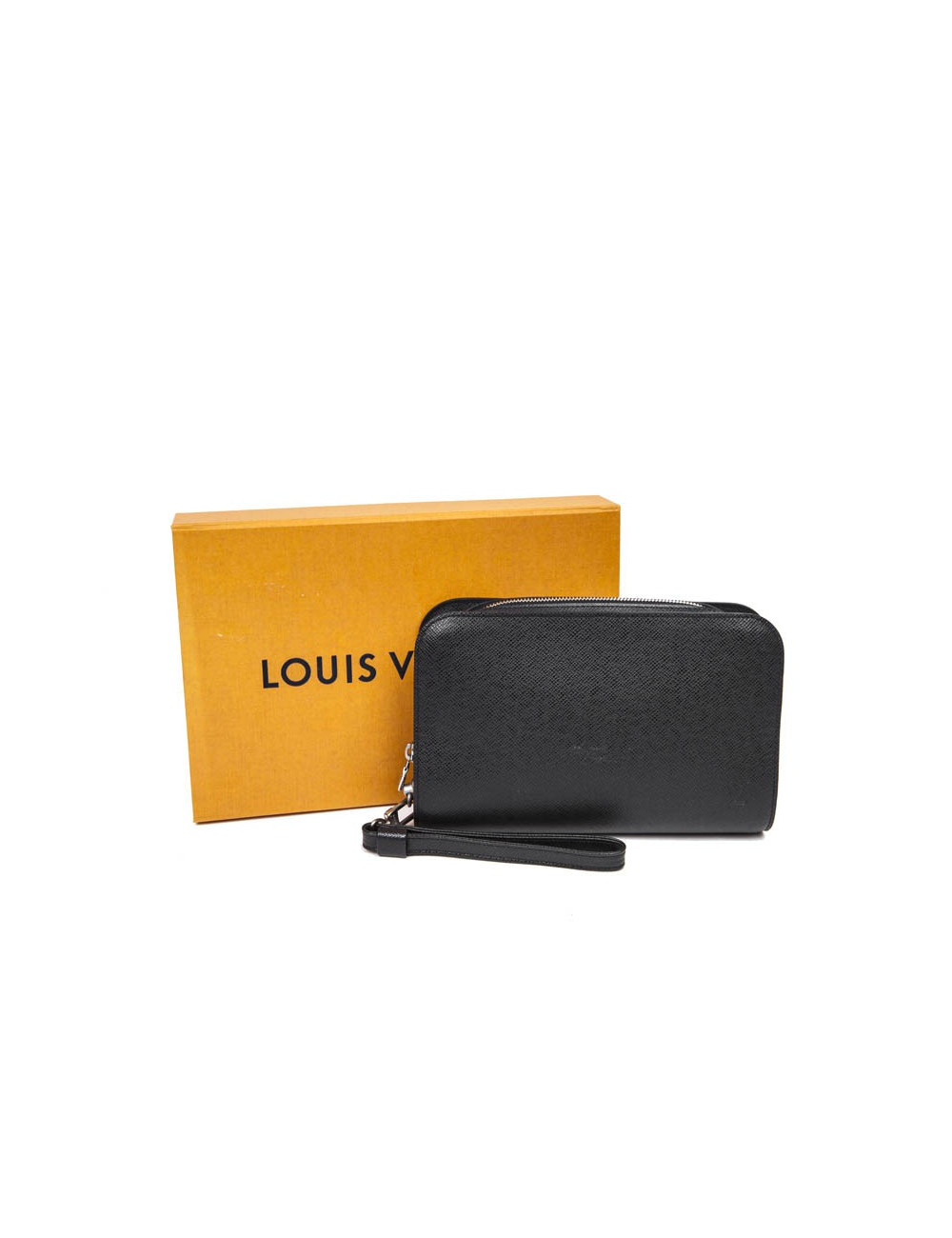 LOUIS VUITTON travel pouch in brown taiga leather