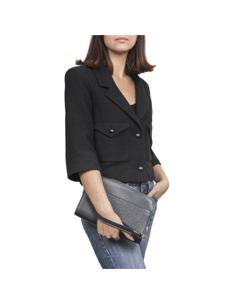 Pochette LOUIS VUITTON de voyage en cuir Taiga brun