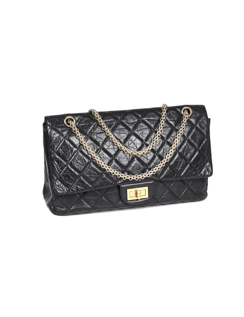Sac 2.55 cuir vieilli noir  CHANEL
