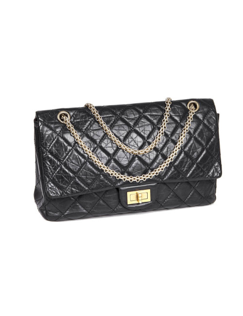 Sac 2.55 cuir vieilli noir  CHANEL