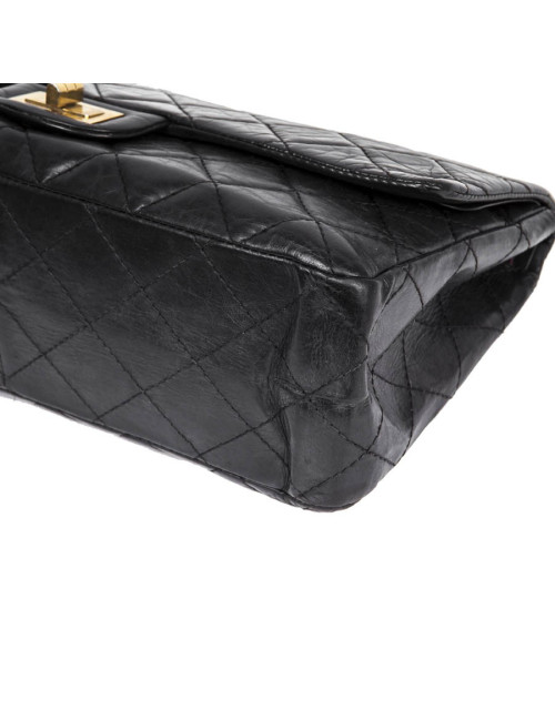 Sac 2.55 cuir vieilli noir  CHANEL