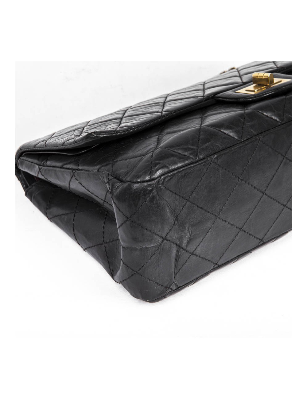 Sac 2.55 cuir vieilli noir  CHANEL