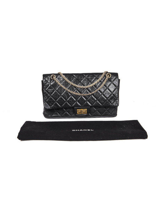 Sac 2.55 cuir vieilli noir  CHANEL