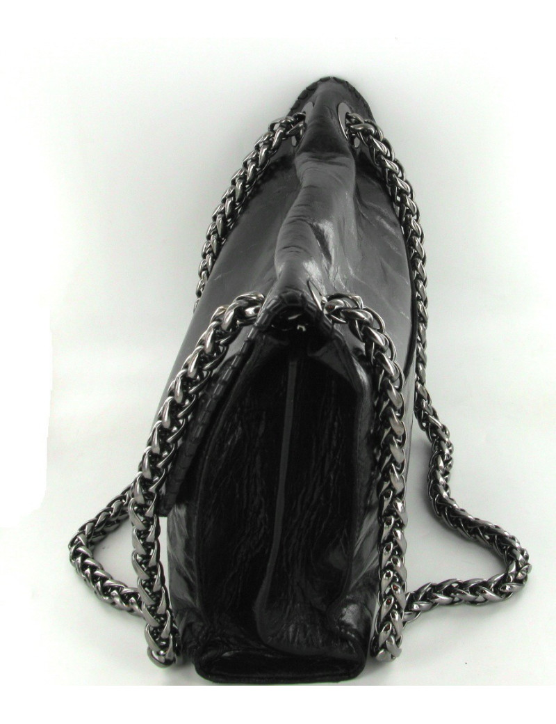 Sac Balmain en cuir veilli noir