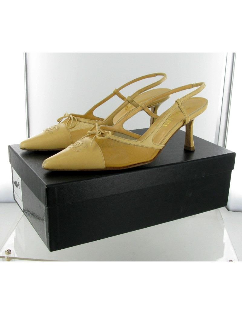 High Sandals CHANEL beige t36