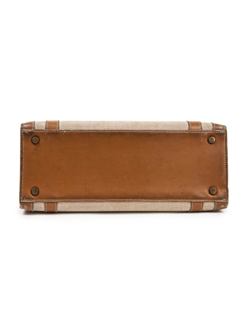 Sac Drag HERMES toile et cuir