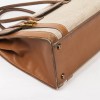 Vintage HERMES Flap Bag 'Drag' in Beige Canvas and Gold Leather