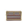 LOUIS VUITTON Miniature case in gray zing, wood and gilded metal
