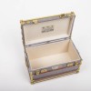 LOUIS VUITTON Miniature case in gray zing, wood and gilded metal