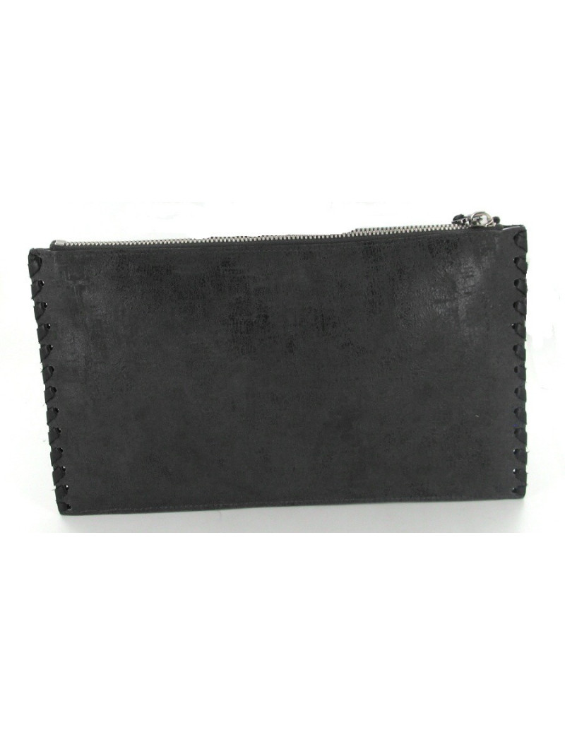 Pochette BALMAIN strass et cuir veilli