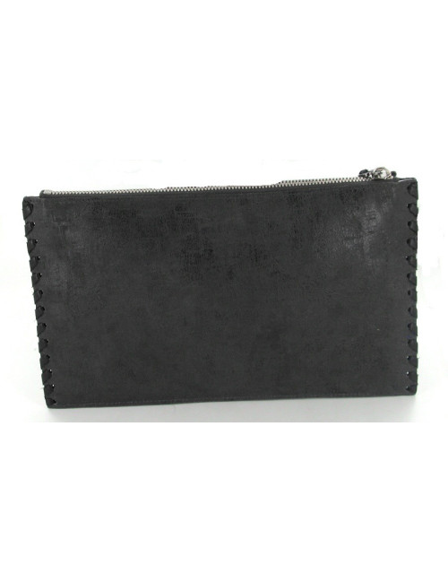 Pochette BALMAIN strass et cuir veilli