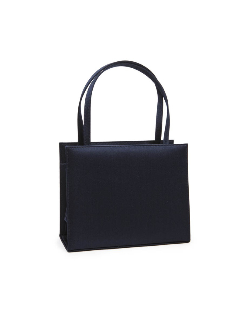 Sac  à main LAMBERTSON TRUEX en soie bleu marine 