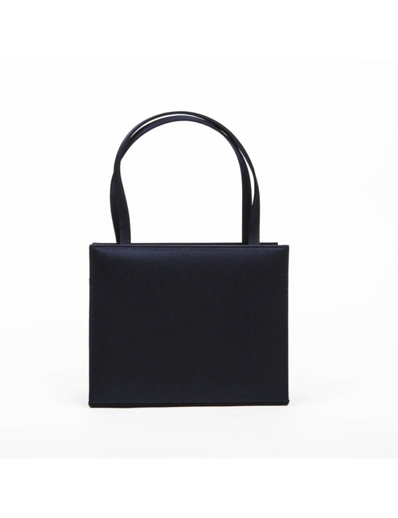 Sac  à main LAMBERTSON TRUEX en soie bleu marine 