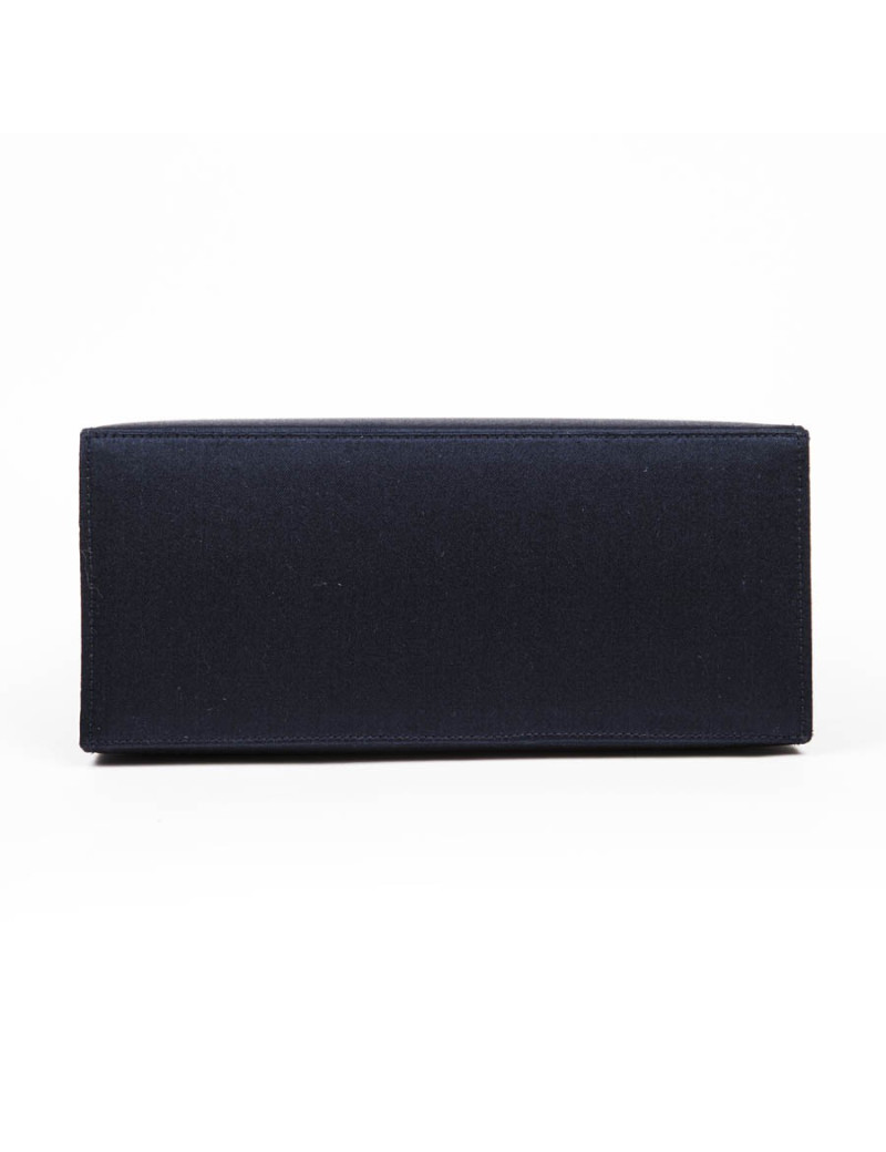 Sac  à main LAMBERTSON TRUEX en soie bleu marine 