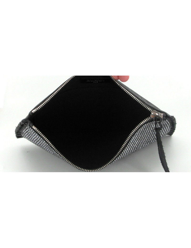 Pochette BALMAIN strass et cuir veilli