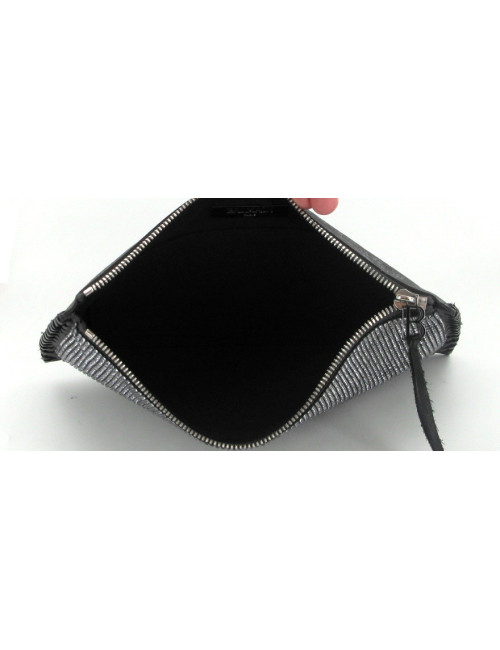 Pochette BALMAIN strass et cuir veilli