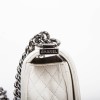CHANEL 'Boy' flap bag in white quilted leather