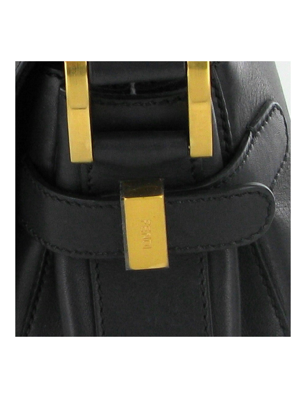 Sac FENDI "N°2" en cuir noir et plumes