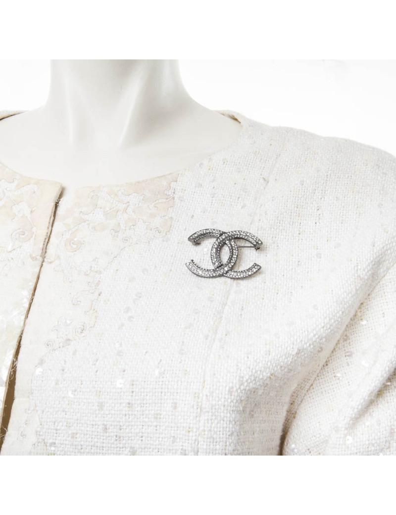 Broche Double C CHANEL strass