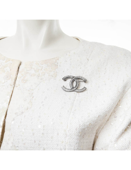 Broche Double C CHANEL strass