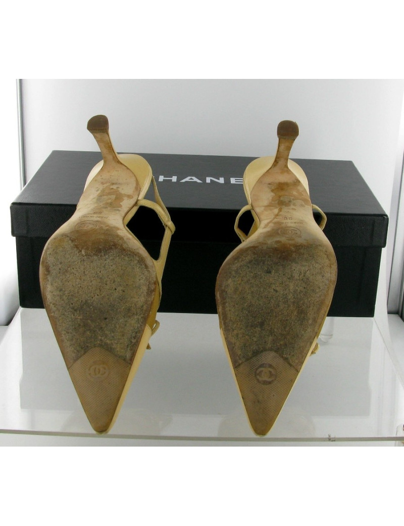 High Sandals CHANEL beige t36