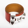 Hermes 'collier de Chien' cuff bracelet in tadelakt sanguine calf leather 
