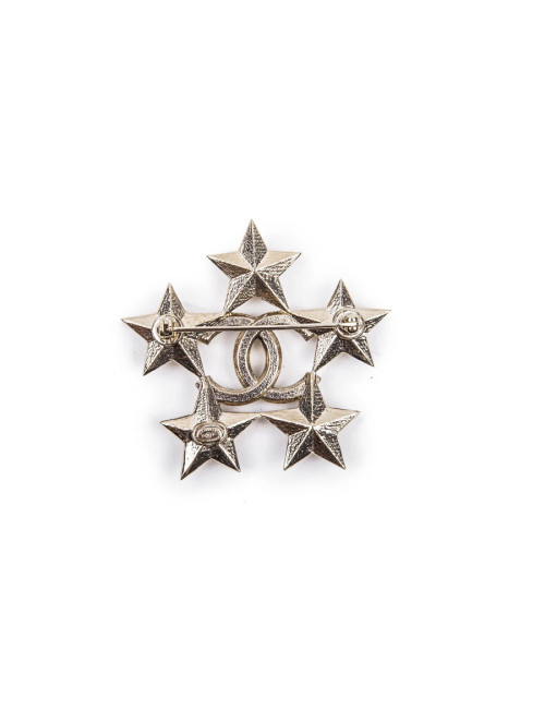 Broche "Paris-Dallas" CHANEL  avec double C  au centre strass