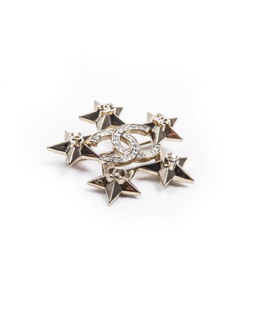 Broche "Paris-Dallas" CHANEL  avec double C  au centre strass