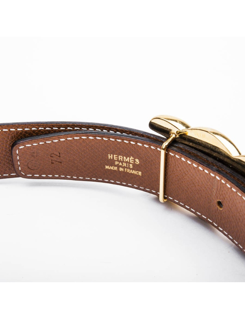 Ceinture T 72 HERMES reversinle boucle NOEUD MARIN