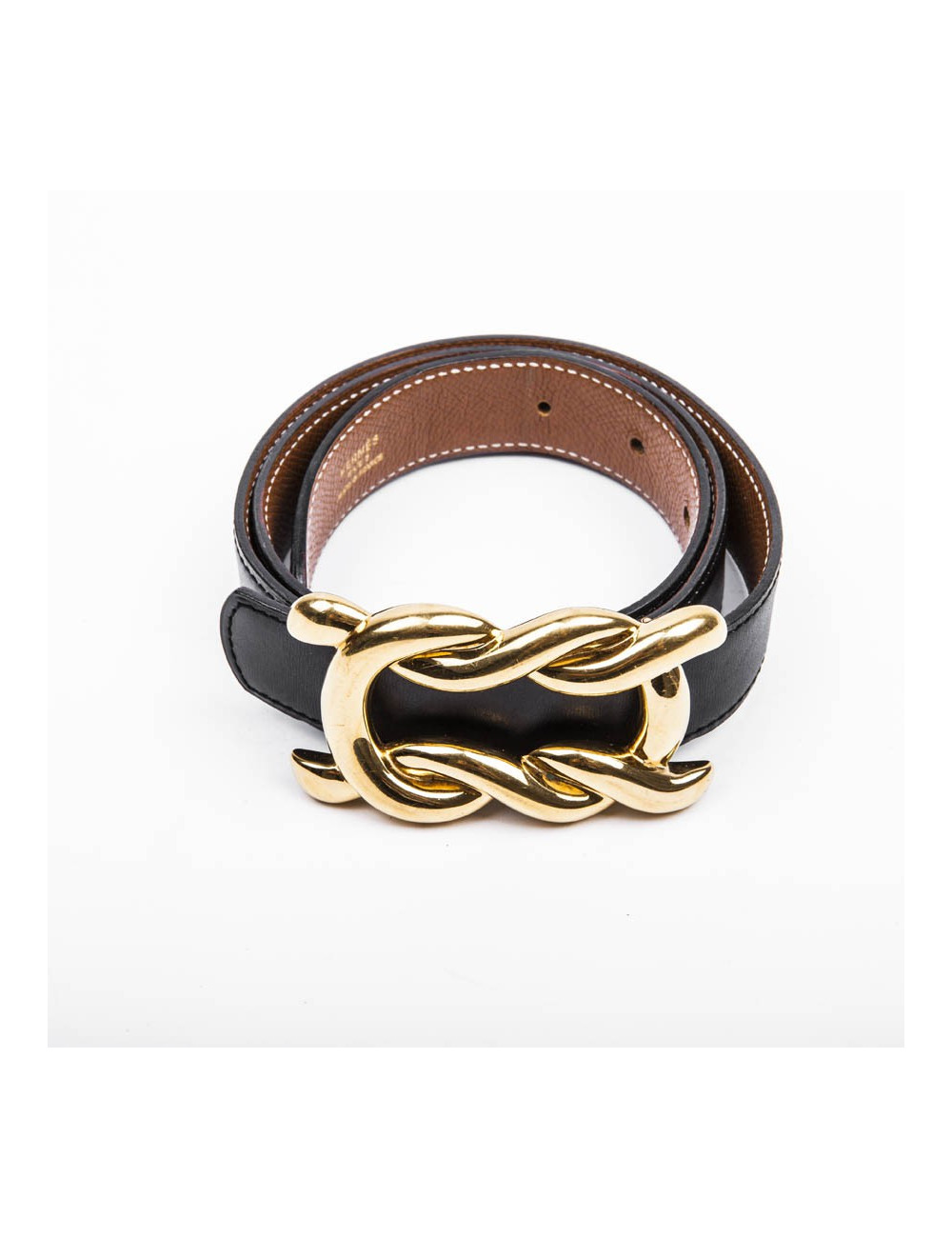 Ceinture T 72 HERMES reversinle boucle NOEUD MARIN