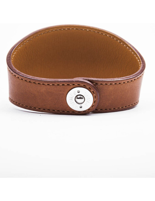 Bracelet HERMES en cuir veau barénia gold