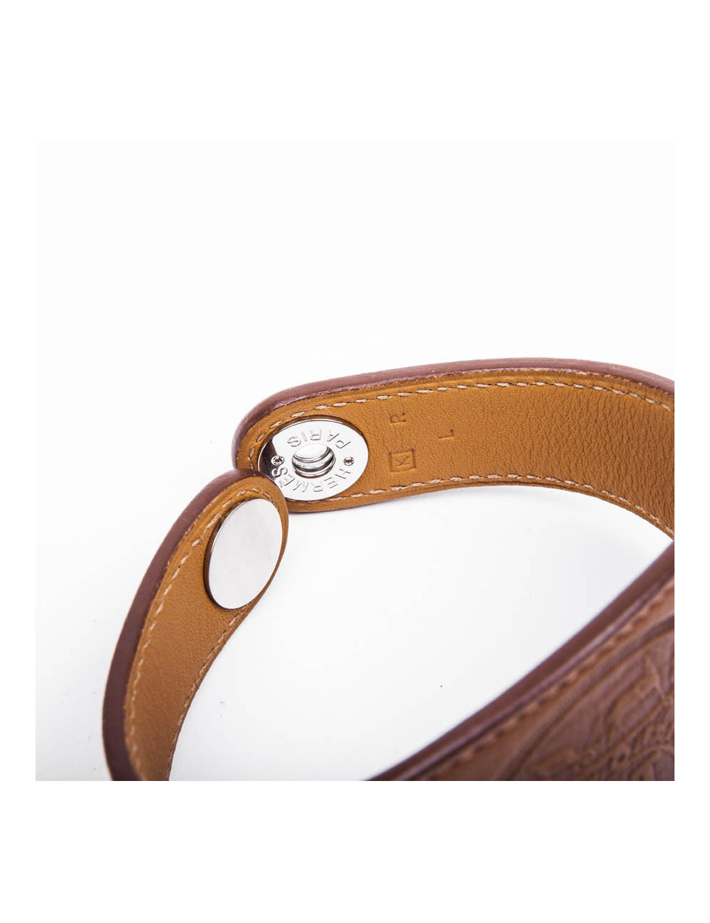 HERMES Bracelet in barénia gold smooth calfskin leather size L