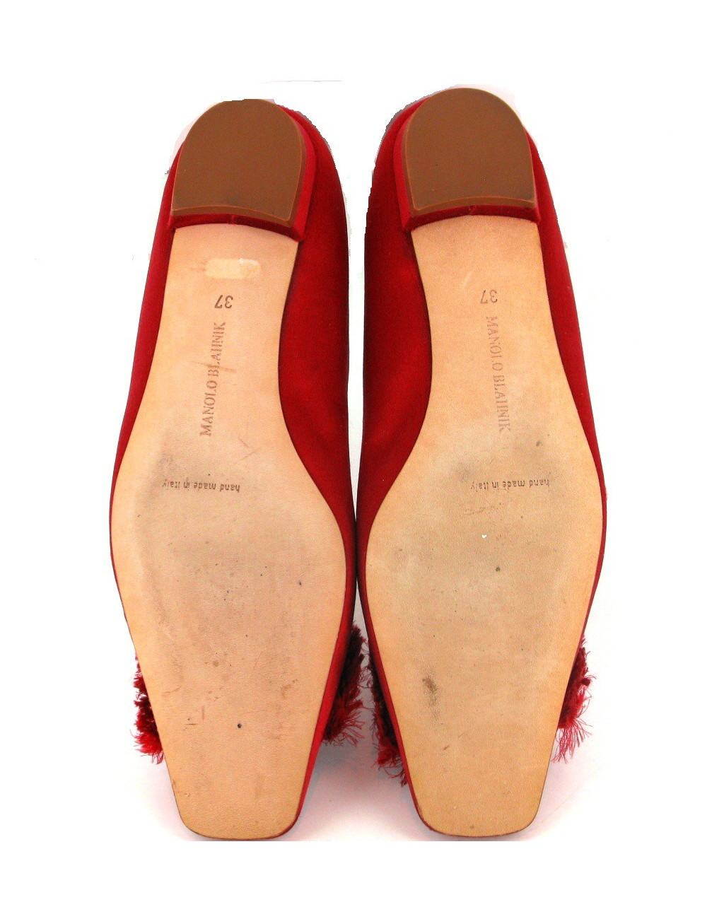 Ballerines MANOLO BLAHNK T37 en satin rose framboise