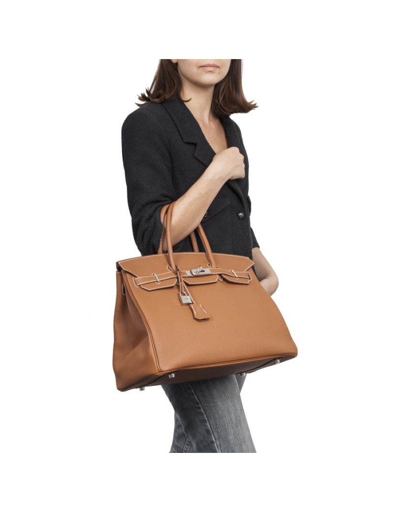 sac Birkin 35 HERMES  cuir togo gold