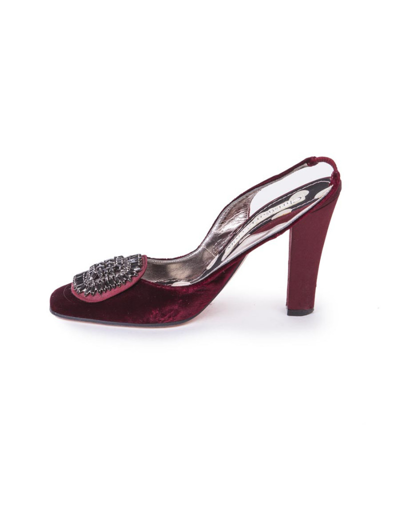 Sandales hautes  T36.5 CHRISTIAN LACROIX rouge cardinal 