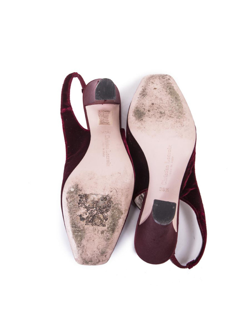 Sandales hautes  T36.5 CHRISTIAN LACROIX rouge cardinal 