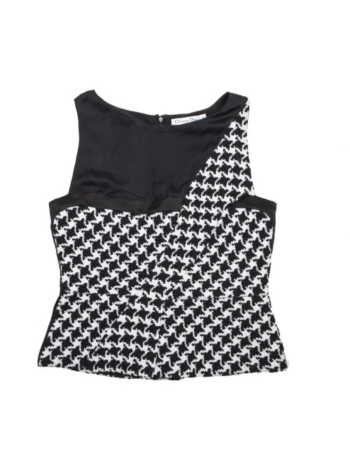 Haut et pochette assortie DIOR en tissu pied de poule 